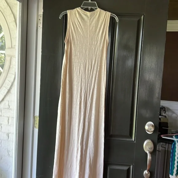 ATM Anthony Thomas Melillo Slub Jersey Sleeveless Maxi Dress Stone/Mustard XS - Picture 7 of 15